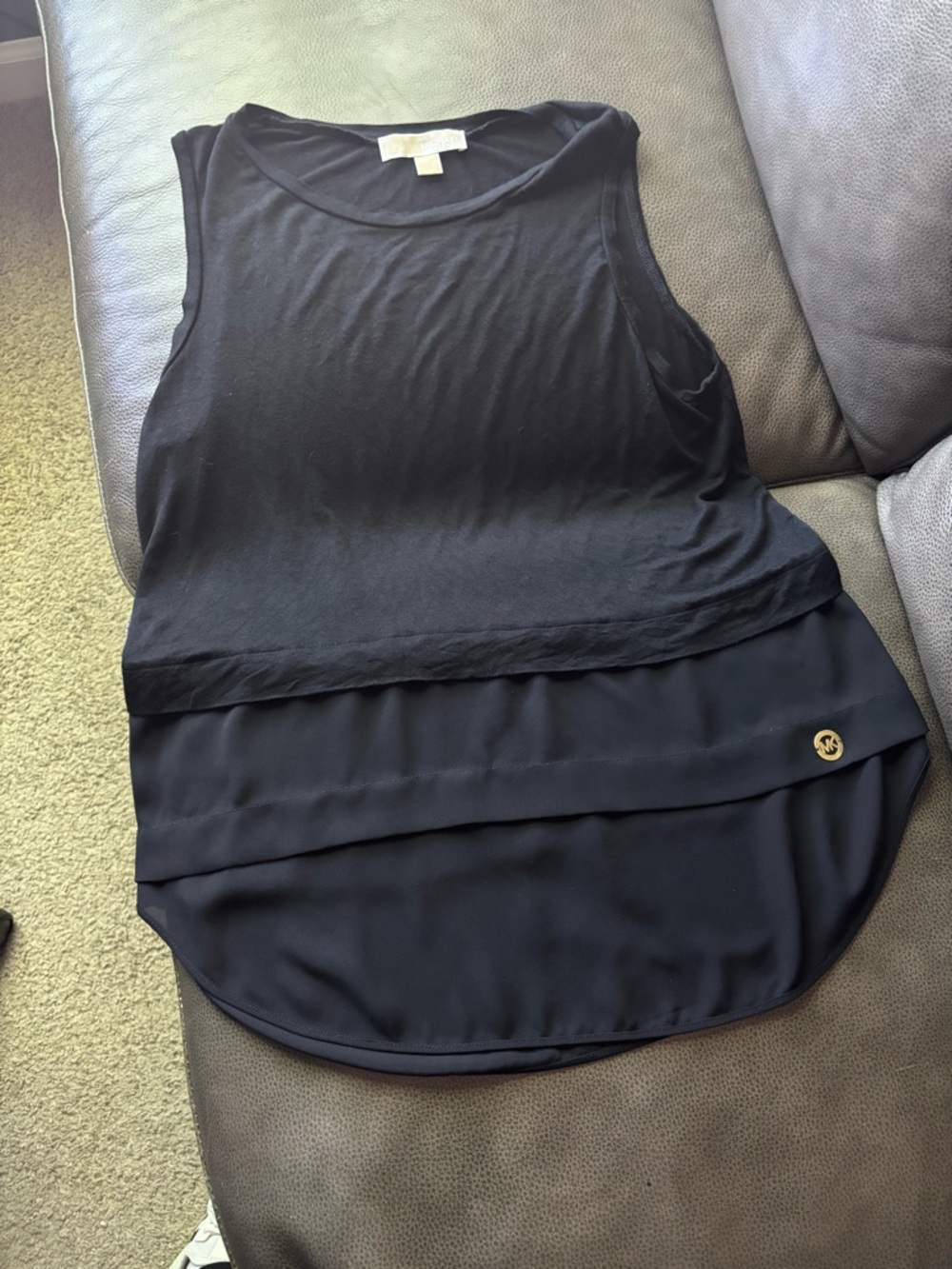 Women’s Medium MICHAEL Michael Kors Black Layered Sleeveless Tank